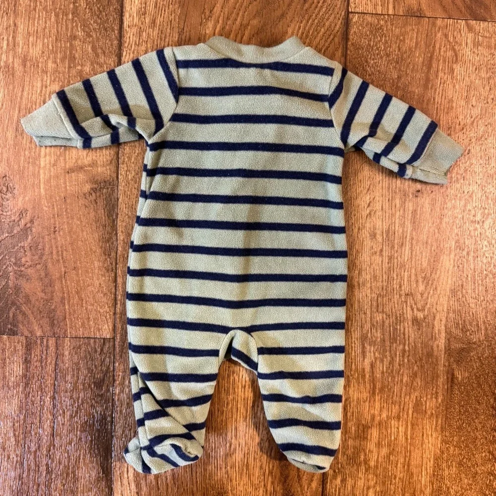 Carter's‎ Baby Boy Preemie Little Brother Sleeper Outfit Clothes Zipper Green